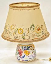 Poole Pottery BN pattern table lamp with scarce Poole Pottery shade.