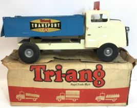 Vintage 1950s -60s Pressed Steel Triang Transport Van / Truck Lorry. Great condition for age with