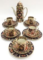 Booths Imari pattern coffee set for four place settings with extras. 17 pieces in all (milk jug