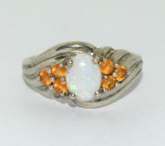A 925 silver opalite ring Size Q