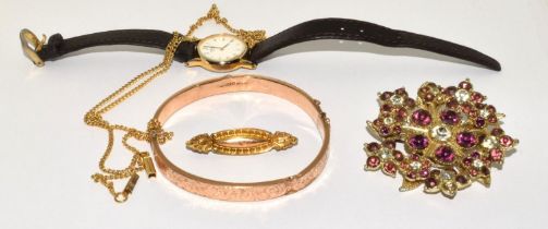 Quantity of costume and other Jewellery to include gold