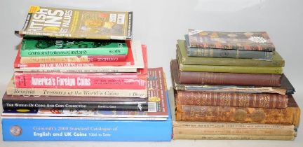 Large collection of reference books relating to collecting coins including early examples