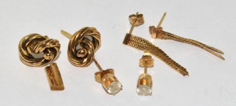 Mixed gold earrings