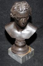 Berlin bronze patinated cast iron cabinet bust poss. of poet and philosopher Friedrich Schiller.