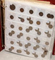 Large red album of mostly USA coins dating back to 1838