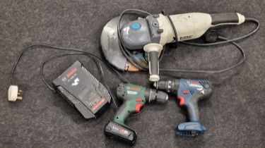 Quantity of electrical tradesman's tools to include Makita and Bosch