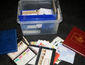 Large tub of mostly world stamps, loose sheets and albums c/w vintage schoolboy albums and