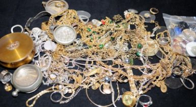 A Bag of costume jewellery.