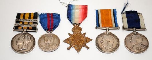 Exceptional Royal Navy medal group including Victorian East West Africa medal with Benin and Brass