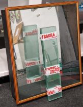 Glass front wall hanging display cabinet set with glass shelves 90x75x28cm