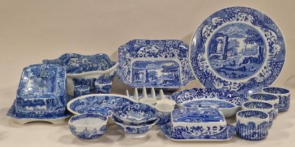 Spode blue and white "Blue Italian" collection of tableware to include breakfast items, toast