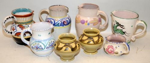 Collection of early Honiton Pottery. 8 pieces in lot