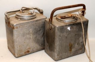 Two WW2 era British Army aluminium 1 gallon cooking pots.