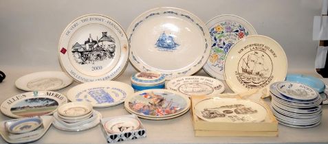 Large collection of Poole Pottery commissioned commemorative pieces, the earliest dating back to