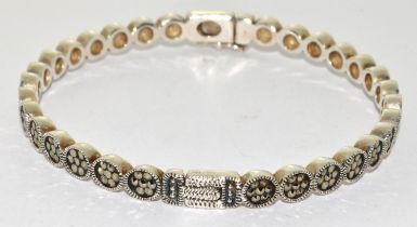 Antique Art deco silver marcasite bangle