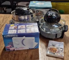 Collection of modern kitchen items to include halogen cooker and boxed Kenwood slicer (4).