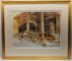 William Russell Flint (1880-1969) Limited Edition gallery embossed print 'Gossip St. Jeannet'. 726/