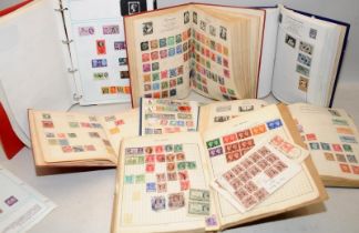 A collection of schoolboy stamp albums