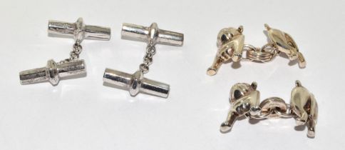 Two pairs of silver Links of London cufflinks.