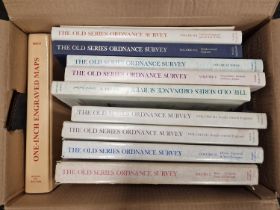 A box of ordnance survey books.