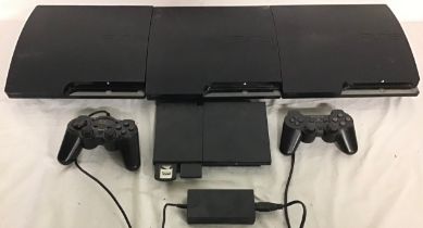 SONY PLAYSTATION CONSOLES X 4. We have 3 PlayStation 3 consoles in this lot with a PlayStation 2 and