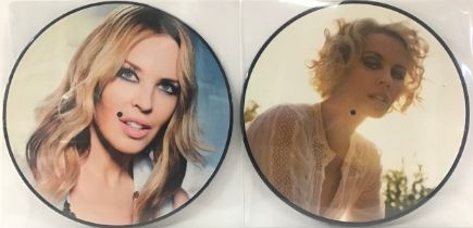 KYLIE MINOGUE DANCE MIXES ‘TIMEBOMB’ 12” PICTURE DISC SINGLES X 2. Various DJ mixes featured here on