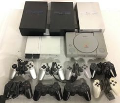 SONY GAMING CONSOLES AND ACCESSORIES. This bundle includes a Sony Playstation and 4 Playstation 2