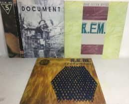 R.E.M. X 4 VINYL LP RECORDS. Titles here are as follows - Eponymous - Dead Letter Office - Document.