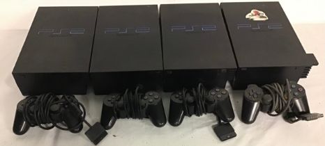 SELECTION OF 4 PLAYSTATION 2 GAMING CONSOLES. Sony Playstation 2 consoles found here complete with