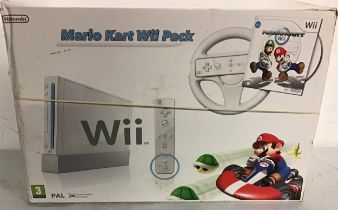 Wii SUPER MARIO KART PACK GAMES CONSOLE. Items found loose in box and also including boxed Zumba