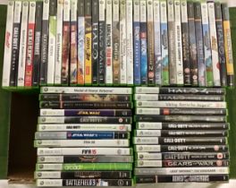 BOX OF VARIOUS XBOX GAMES. In total we have a collection here of 58 Xbox and Xbox360 games.