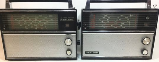 TWO PORTABLE AM RADIO’s. USSR Soviet portable radio receiver Transistors models VEF-204 andVEF