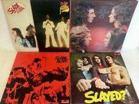 SLADE VINYL LP RECORDS X 5. All found here on Polydor Records with titles - Slayed - Flame - Old New