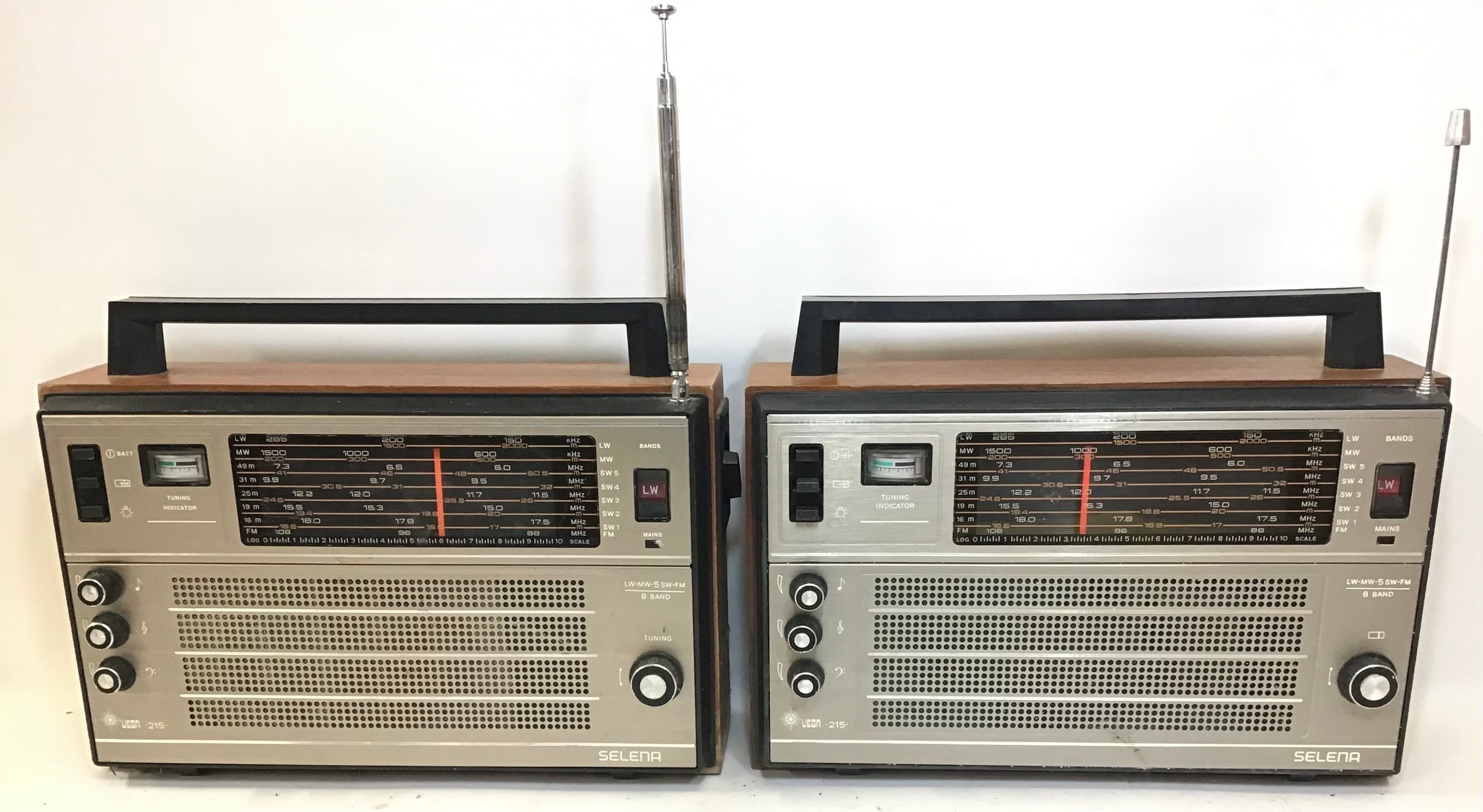 SELENA RADIO RECEIVERS X 2. Made in the USSR and having model No’s Vega 215. Both untested.