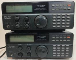 REALISTIC COMMUNICATIONS RECEIVERS X 2. These are model No’s DX394 and both power up when plugged