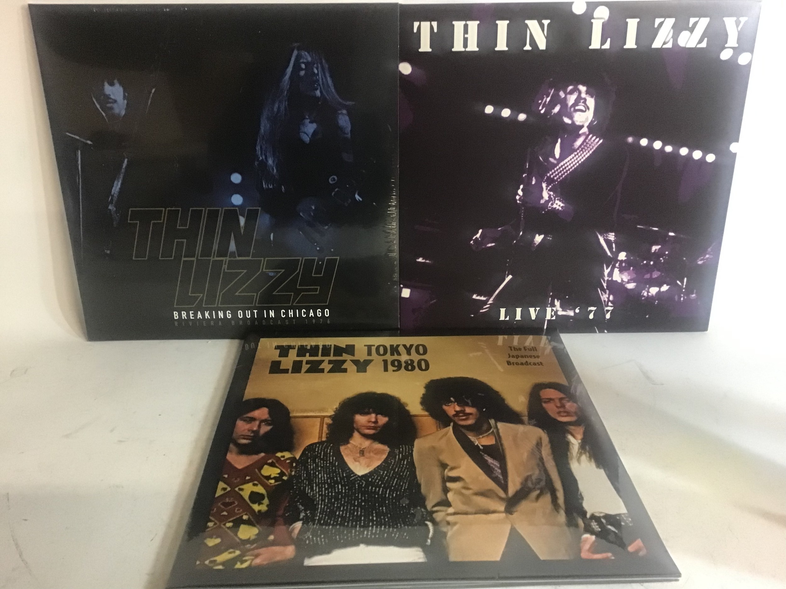THIN LIZZY NEW VINYL ALBUMS X 3. Titles as follows - Breaking Out In Chicago (Factory Sealed) -