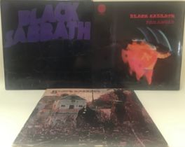 BLACK SABBATH VINYL LP RECORDS X 3. THis set of vinyls are all on the Vertigo spaceship label and