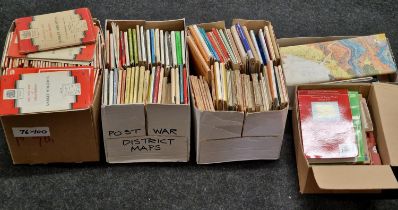 Five boxes of various vintage maps to include ordnance survey, Geological and Post War District Maps