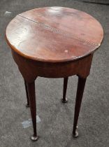 Early 19th century demi lune entacne/console table 72 tall 45cm diameter (opened).