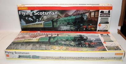 Hornby OO gauge 2 x boxed Flying Scotsman Train sets, R1019 and R1039. Both boxed but incomplete,