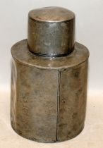 Qing Dynasty tin tea caddy. 24cms tall