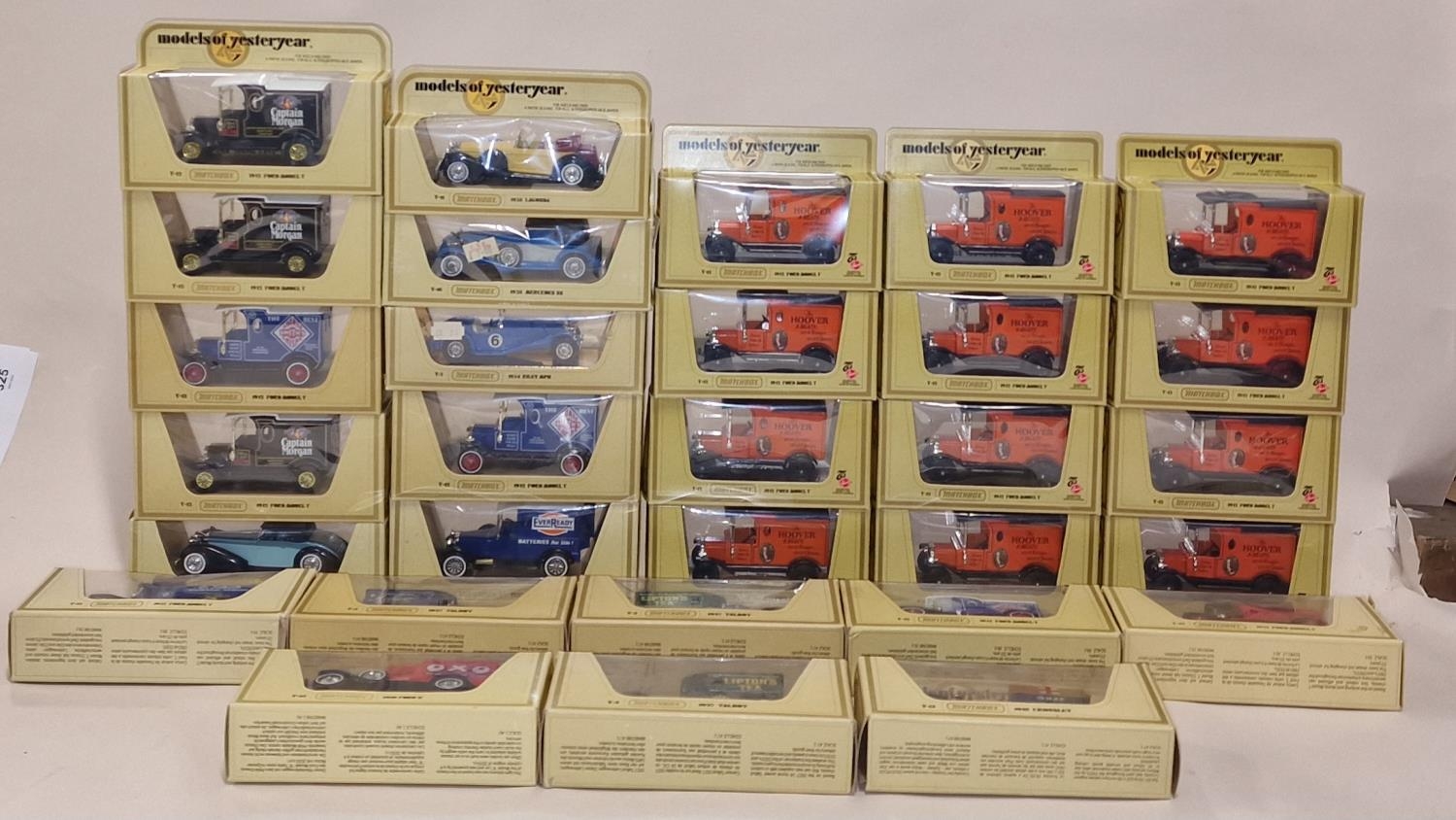 Large group of boxed 1970's Matchbox Models of Yesteryear die cast models. All appear new with boxes