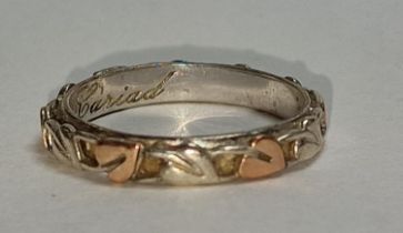 Clogau Welsh gold/silver Cariad ring size R