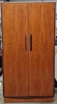 G Plan Fresco vintage teak double wardrobe 176x92x59cm.