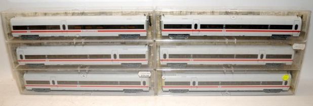 Fleischmann HO/OO gauge DB ICE carriages ref: 4461, 4462, 4463, 4464 and 2 x 4465. 6 in lot, all