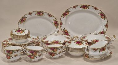 Royal Albert "Old Country Roses" porcelain dinner service to include tureens, soup coupes, dinner