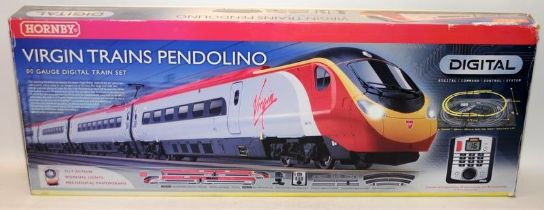 Hornby OO gauge Virgin Trains Pendolino Digital Train Set ref:R1076. Presents boxed and unused (