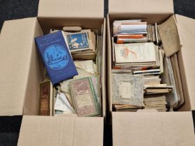 Two boxes containing a large quantity of early ordnance survey, LNER Railway and other collectable