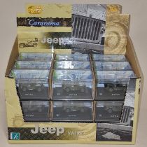 Cararama retail box of 1:72 scale die cast Willys Jeeps. 27 in box.