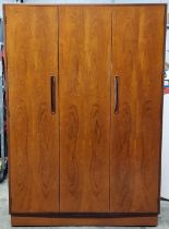 G Plan Fresco vintage teak triple wardrobe 176x122x59cm.